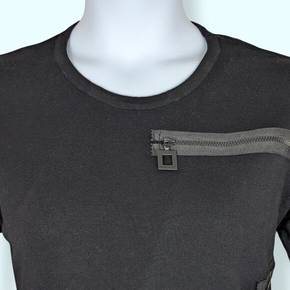 Elena Wang Black Crew Zipper Accent Sweater - Picture 3 of 7